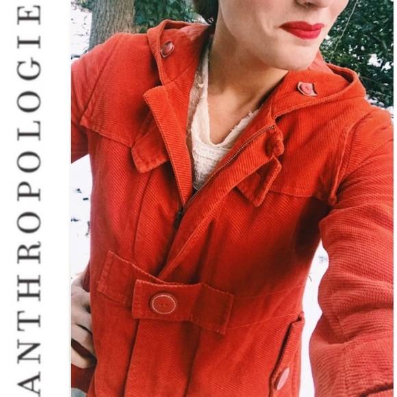 Anthropologie Jackets & Blazers - Anthropologie Elevenses Corduroy Hooded Jacket sz